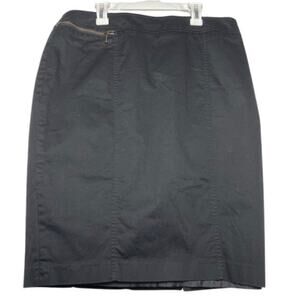 Mossimo Straight Black Modest Mini Skirt Stretch Pencil Career Skirt Womens 14